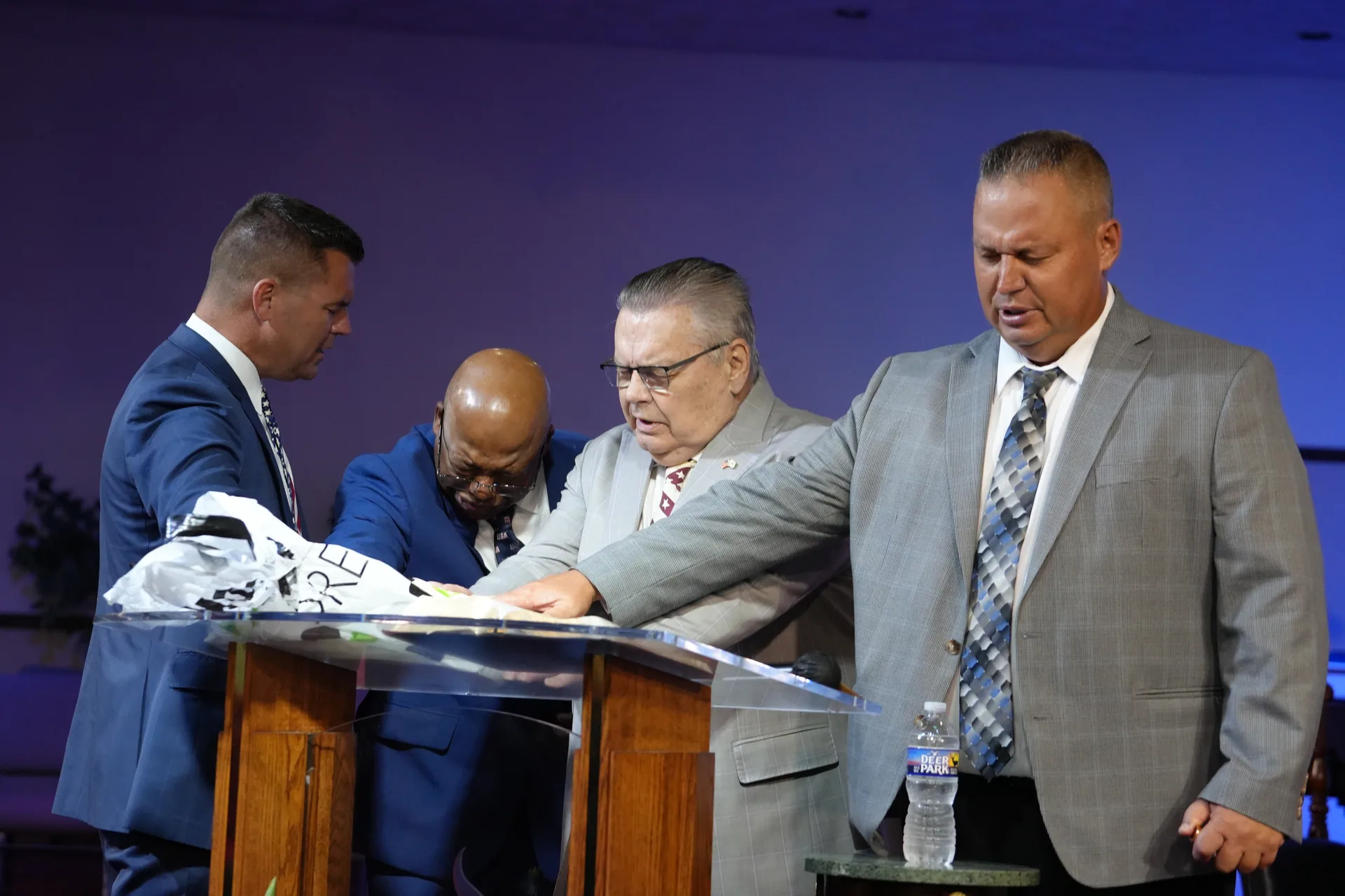 Ministers at the pulpit of Bethel during a service